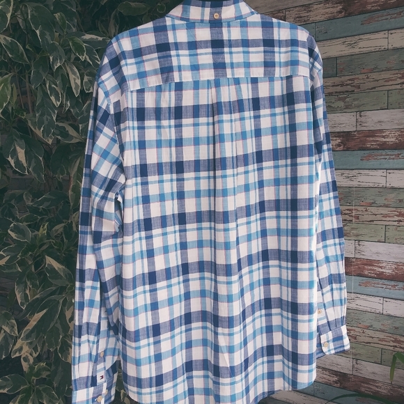 Tommy Hilfiger Blue Plaid Casual Shirt Sz XL - Picture 5 of 6